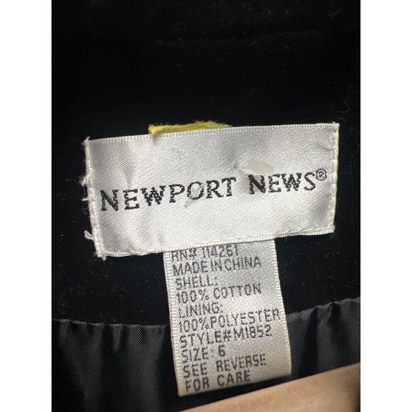 Newport News Vintage Y2K Goth Long Black Velvet Sergeant Pepper Coat - Picture 6 of 8